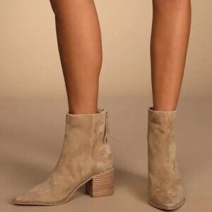 Steve Madden Aquarius Suede Leather Studded Pointed-Toe Ankle  Boots